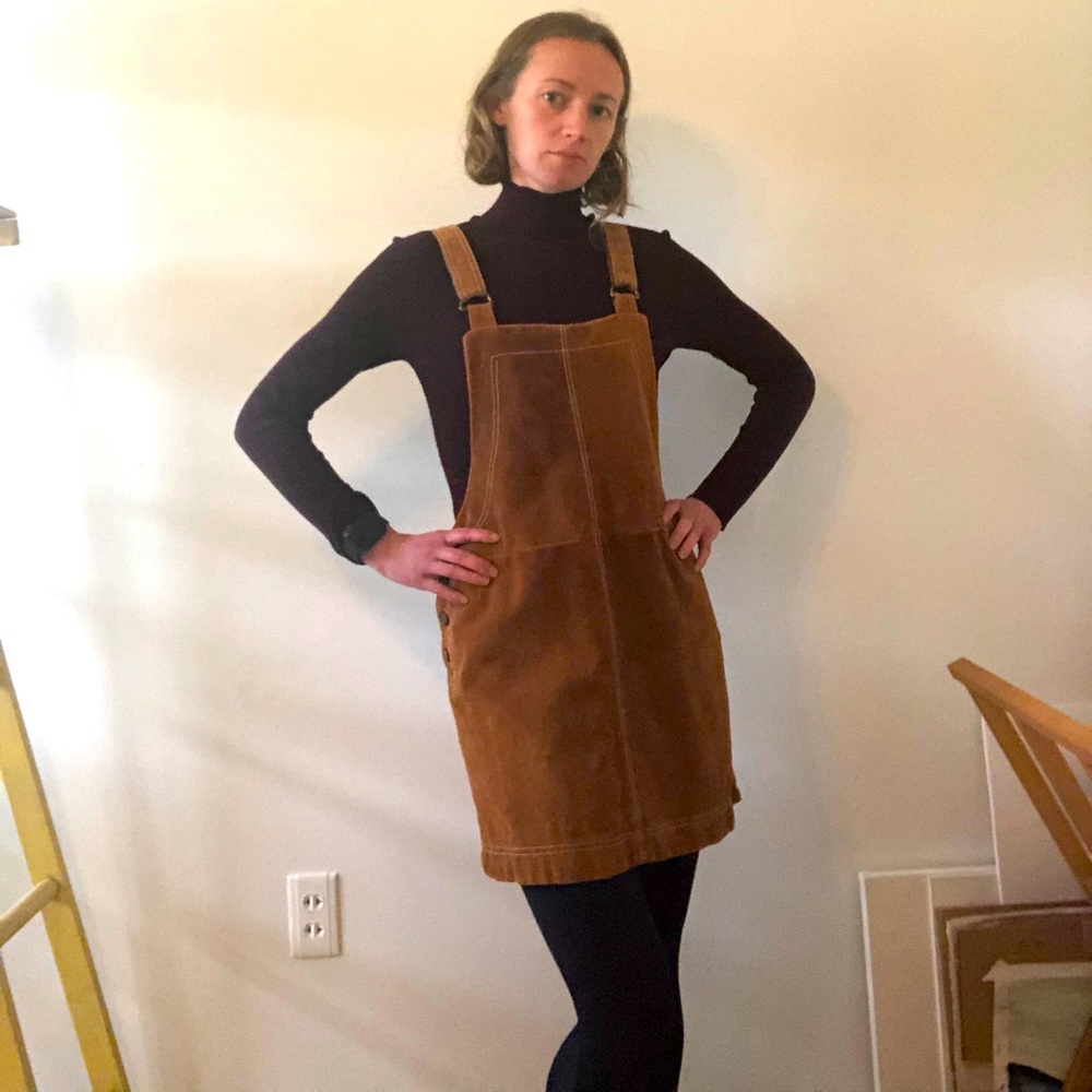 Free People Suede Leather Jumper